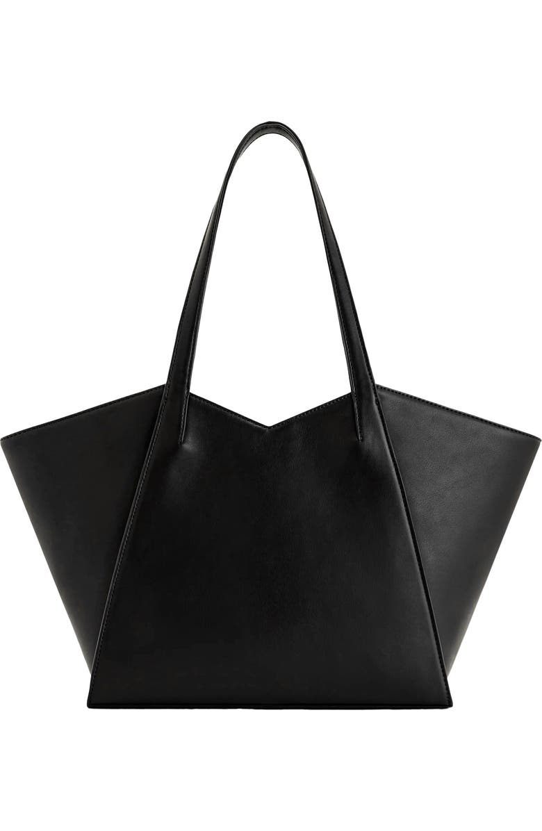 JW PEI Large Kiana Faux Suede Tote, Alternate, color, Black Canvas