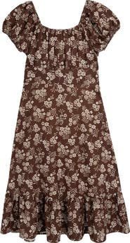 Speechless Kids' Floral Puff Sleeve Midi Dress