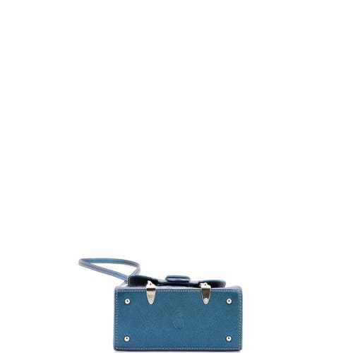 Pre-owned Goyard Goyard Structured Saigon Top Handle Bag Coated Canvas With Leather Nano In Blue