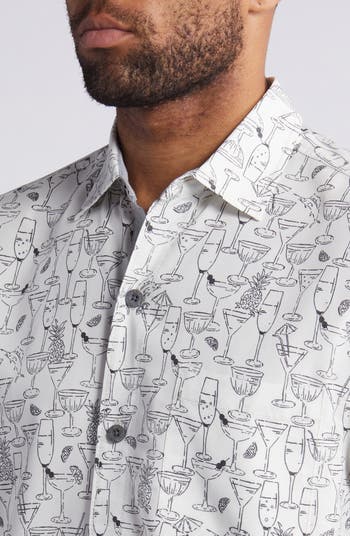 Mojito Bay Sippin' Soirée Short Sleeve Performance Button-Up Shirt