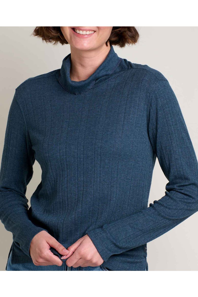 Foothill Pointelle Long Sleeve Turtleneck, Alternate, color, Midnight