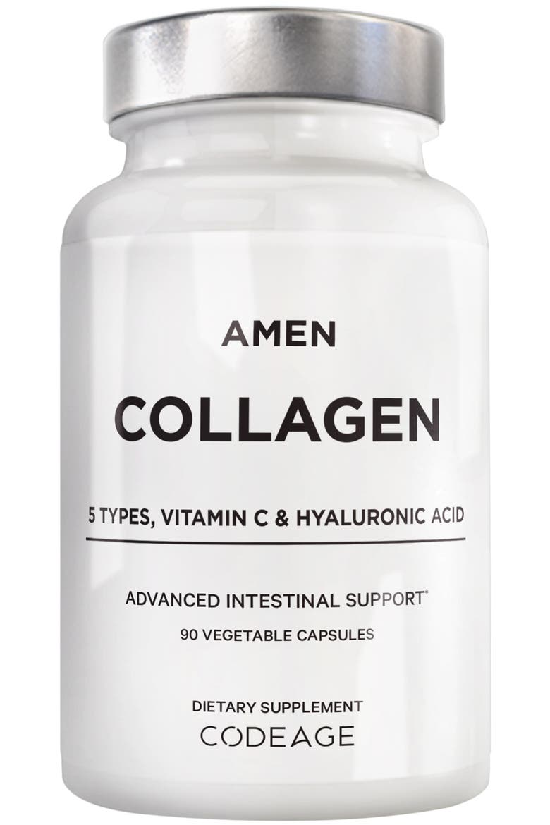 Amen Collagen Peptides + Hyaluronic Acid & Vitamin C, Main, color, White