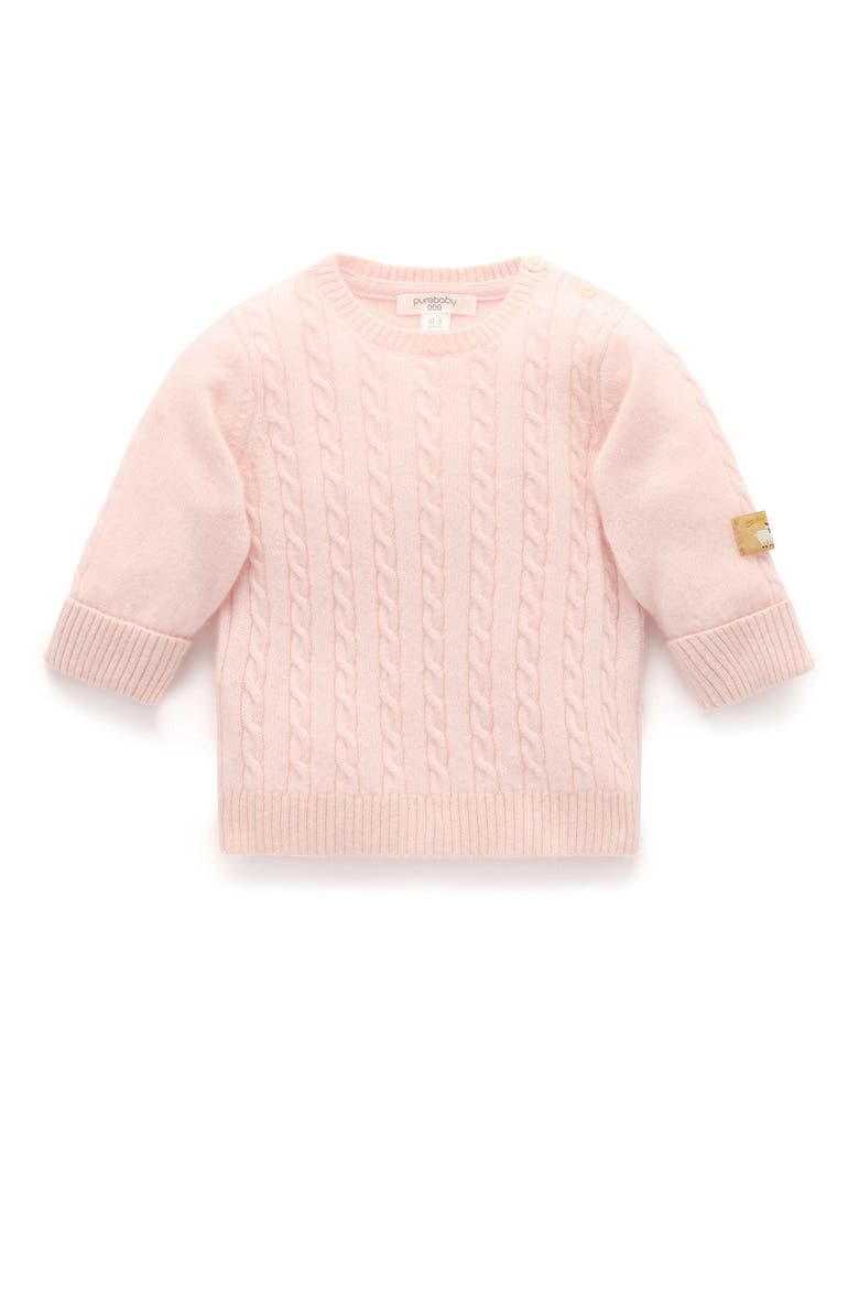 Baby Girl Cashmere Jumper, Main, color, Pale Pink Melange