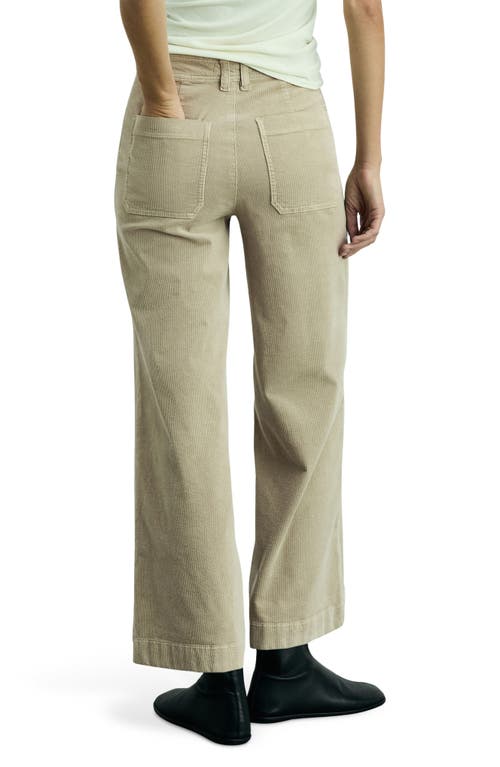 Mango Catherin High Waist Wide Leg Culotte Corduroy Jeans In Ecru