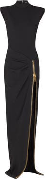 Balmain Long jersey dress with leg slit