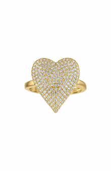 Heart Pavé Cubic Zirconia Cocktail Ring