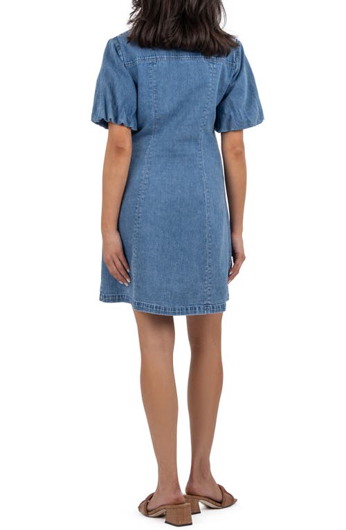 Kut From The Kloth Blanca Denim Mini Shirt Dress In Medium Wash In Medium Wash