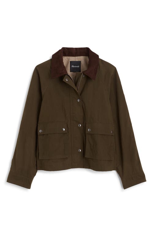 Madewell Waxed Zip-front Jacket In Brown