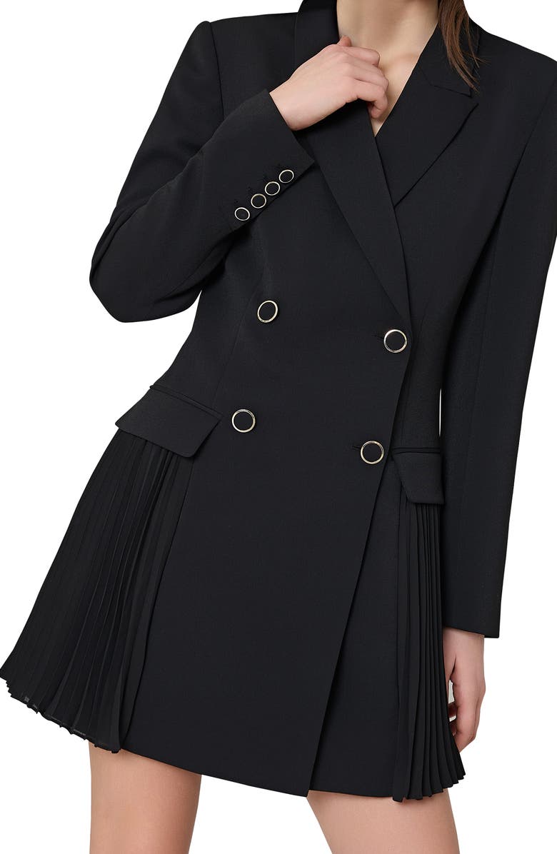 Milly Noora Long Sleeve Pleated Blazer Minidress, Alternate, color, 