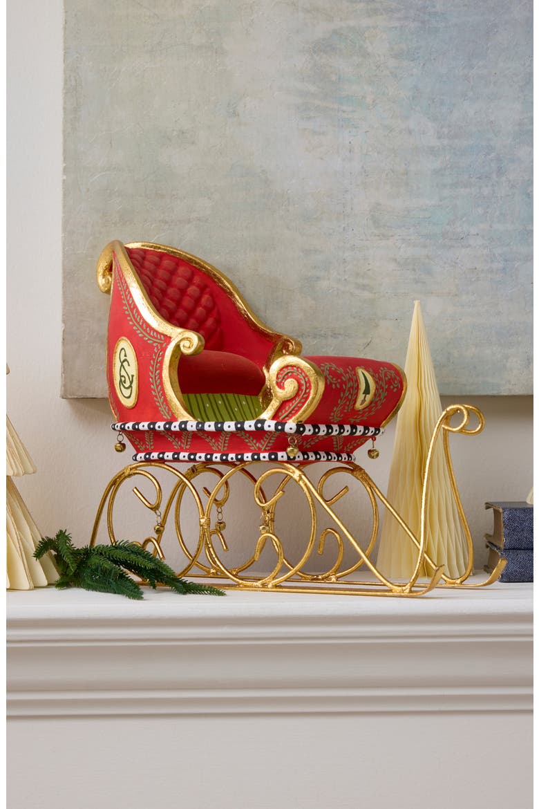 Patience Brewster Dash Away Sleigh Figurine, Alternate, color, RED