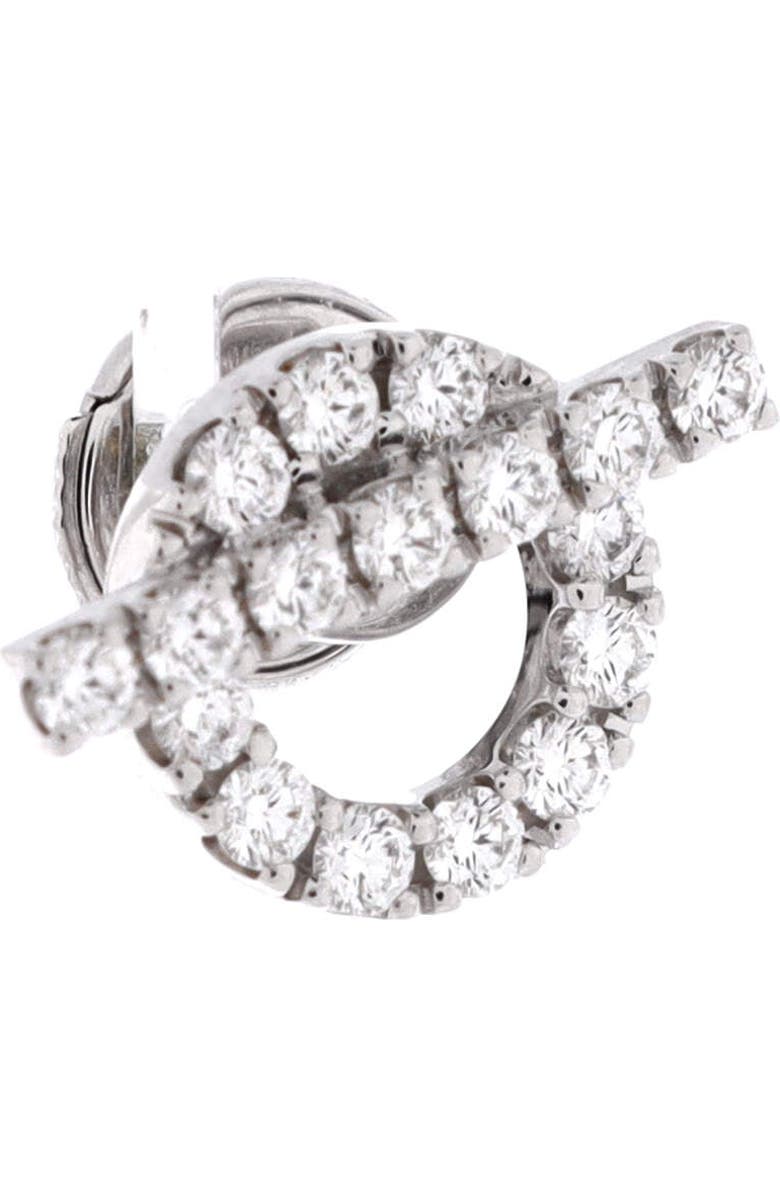 Pre-Owned Hermes Finesse Stud Earrings 18K White Gold and Diamonds, Alternate, color, White Gold