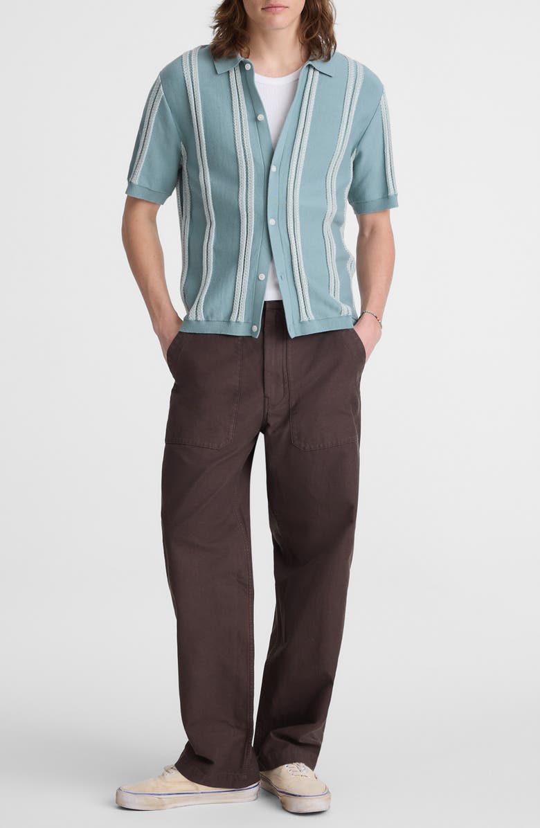 Madewell April Textured Stripe Full Botton Cotton Cardigan, Alternate, color, 