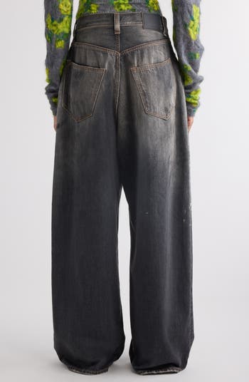 Acne Studios 2023 Black Trafa Paint Splatter Baggy Wide Leg