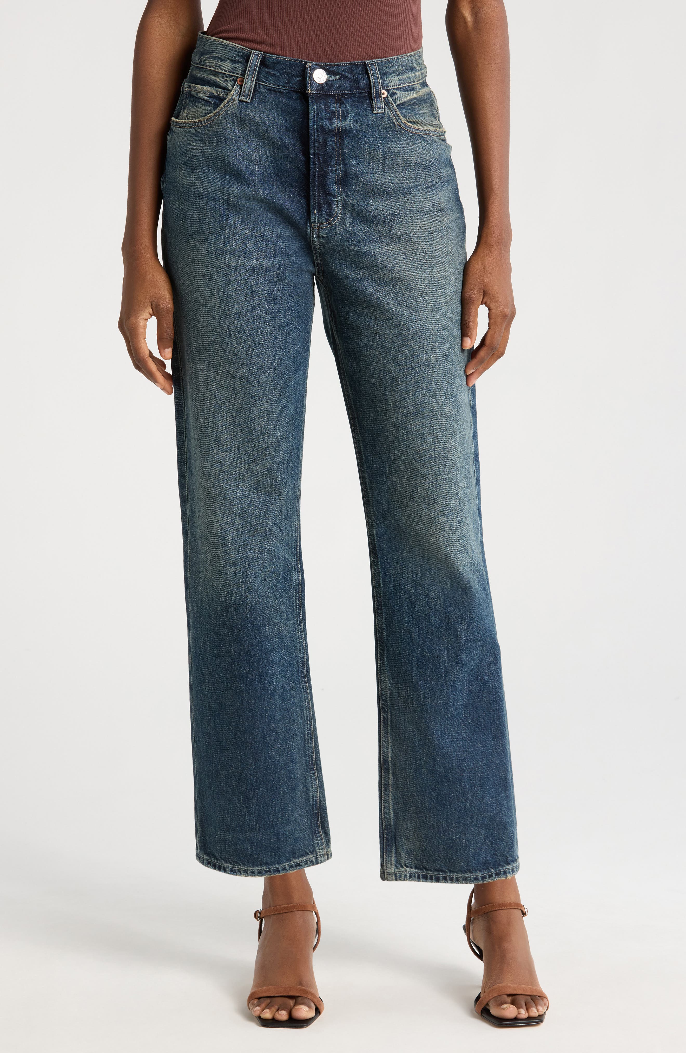 PAIGE Sawyer High Waist Straight Leg Jeans