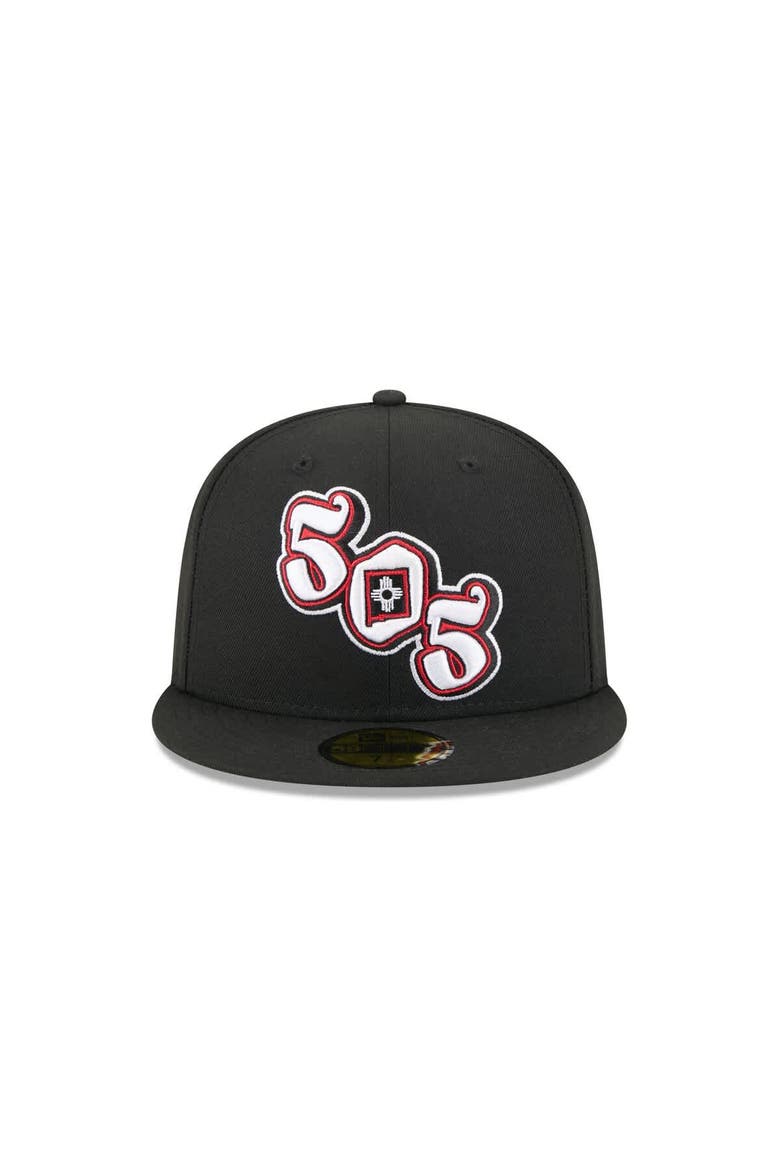 Men's New Era  Black Albuquerque Isotopes Theme Nights 59FIFTY Fitted Hat, Alternate, color, Black