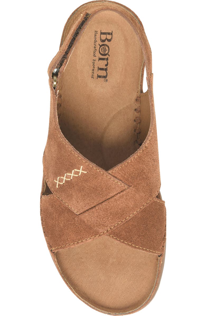 Børn Ebba Slingback Platform Wedge Sandal, Alternate, color, Brown Suede