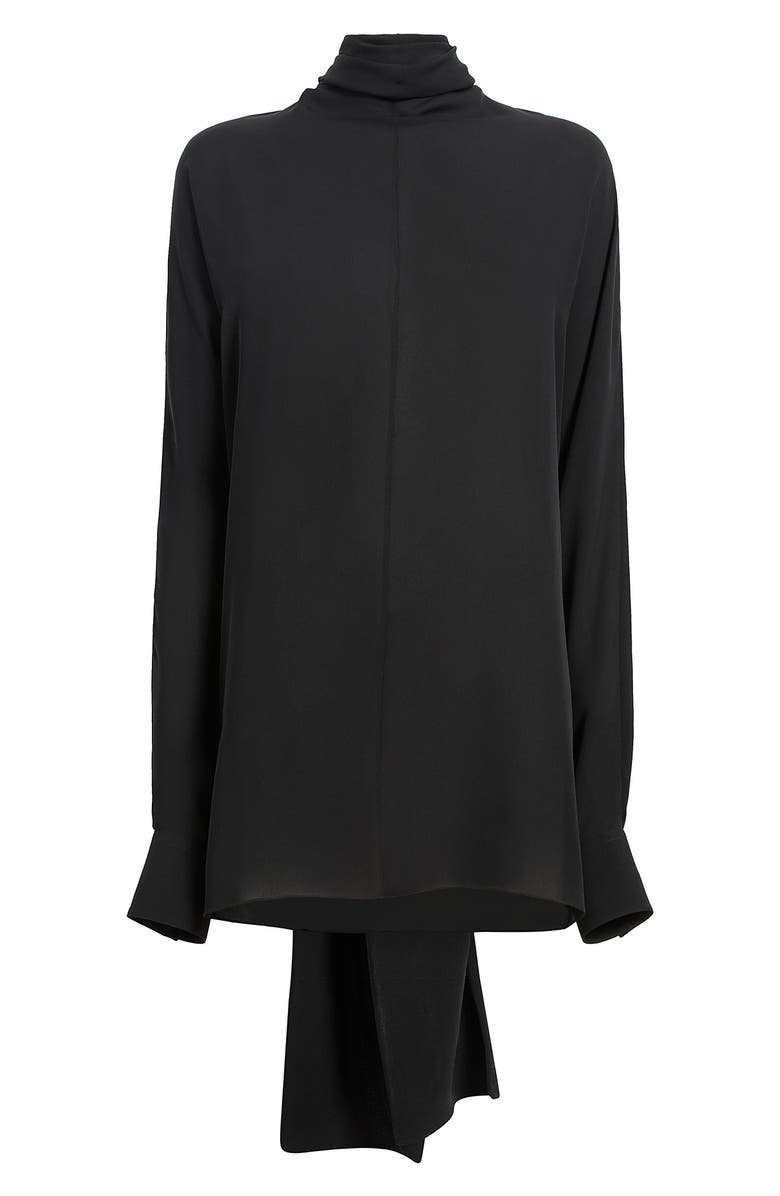Khaite Bex Ruched Tie Turtleneck Silk Top, Alternate, color,