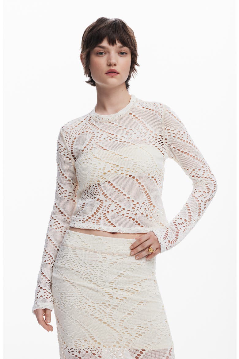 Open Stitch Knit Skirt, Alternate, color, LIGHT BEIGE