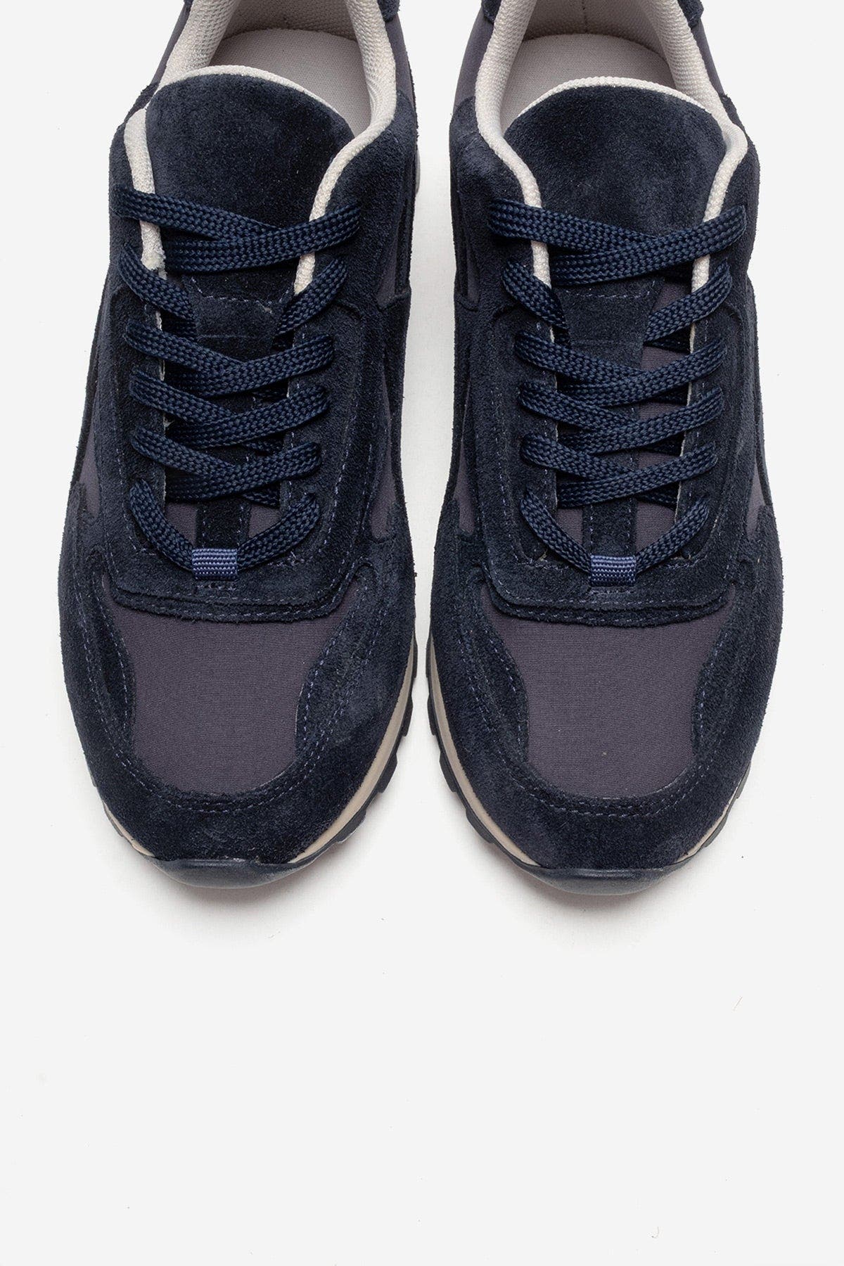Sahra Leather Sneaker, Alternate, color, Navy Suede