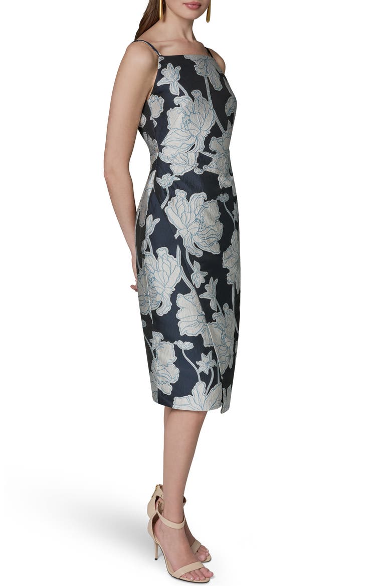 Floral Embroidered Cocktail Dress, Alternate, color, NIGHTFLL/ S