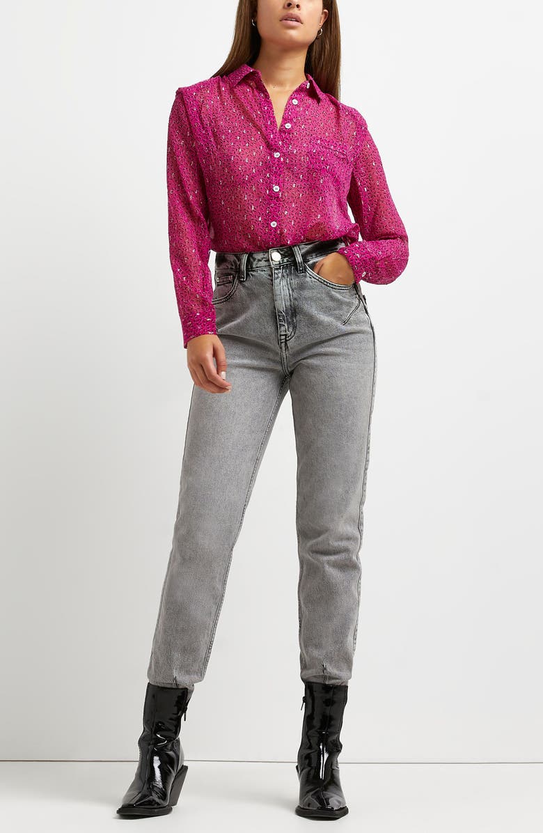 River Island Print Woven Shirt, Alternate, color, 