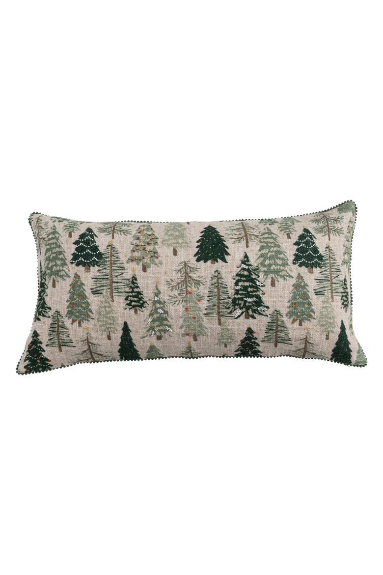 Woodland Canopy Cotton & Linen Lumbar Pillow, Main, color, Multicolor