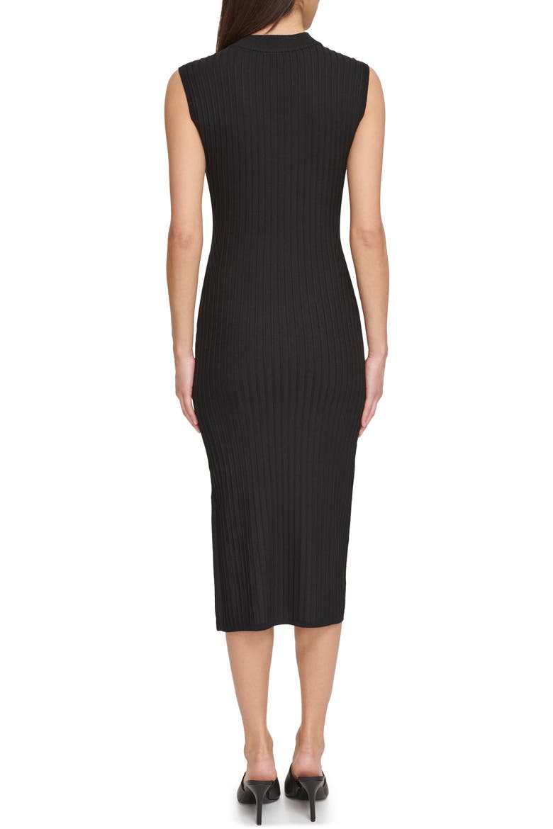 Sleeveless Wide Rib Sweater Dress, Alternate, color, BLACK