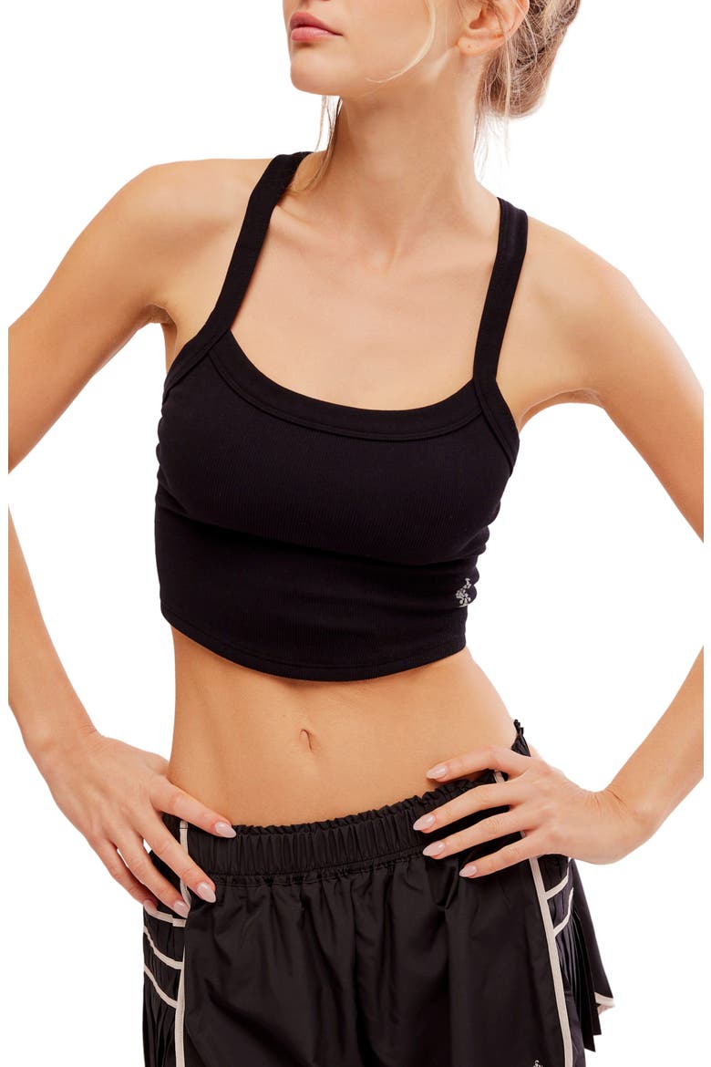 FP Movement All Clear Rib Crop Camisole, Main, color, BLACK