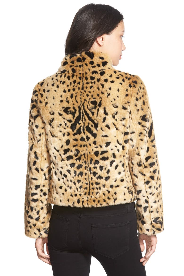 Faux Leopard Fur Shorty Jacket, Alternate, color, LEOPARD