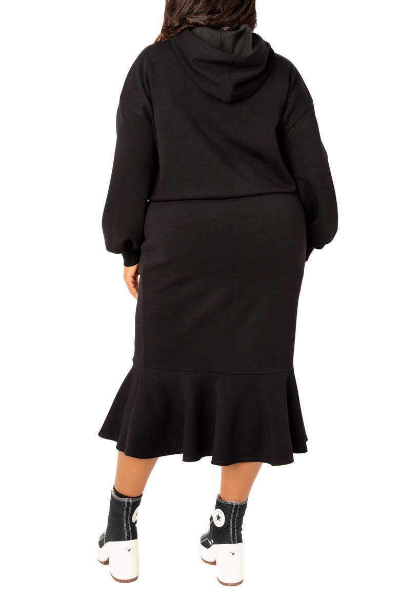 BUXOM COUTURE Scuba Knit Hoodie & Midi Skirt Set, Alternate, color,