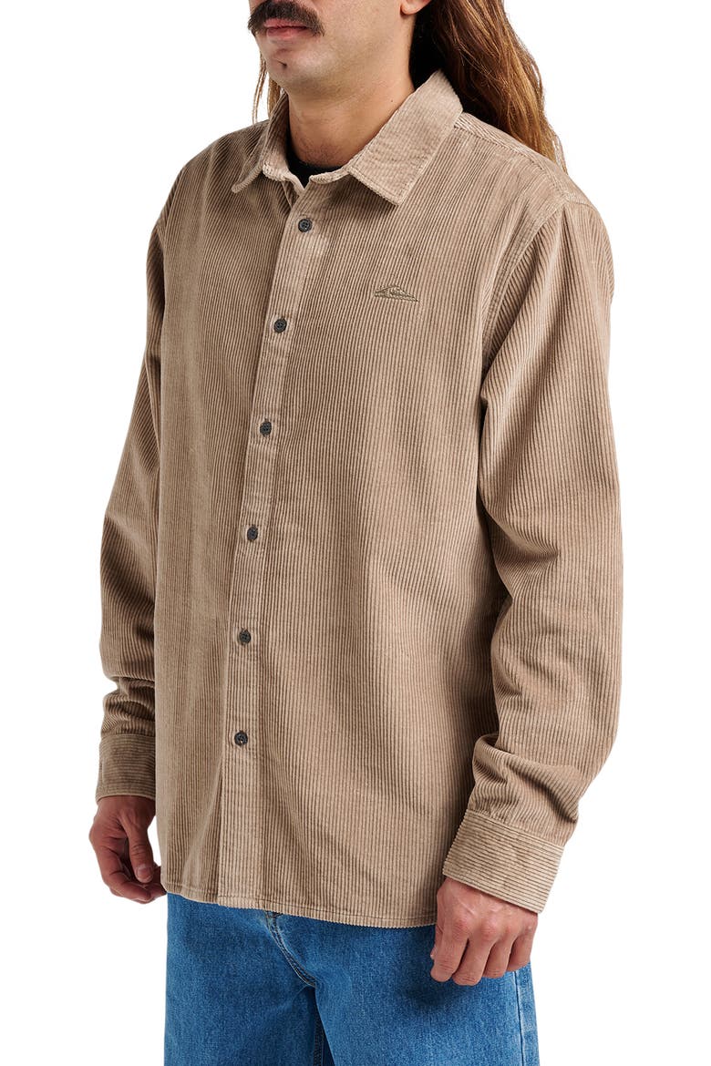 Cotton Corduroy Button-Up Overshirt, Alternate, color, FALLEN ROCK