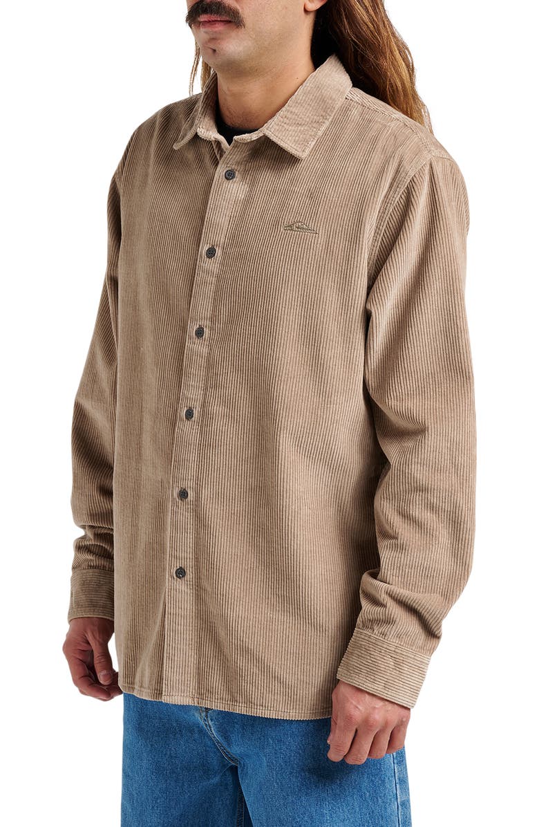 Quiksilver Cotton Corduroy Button-Up Overshirt, Alternate, color, Fallen Rock