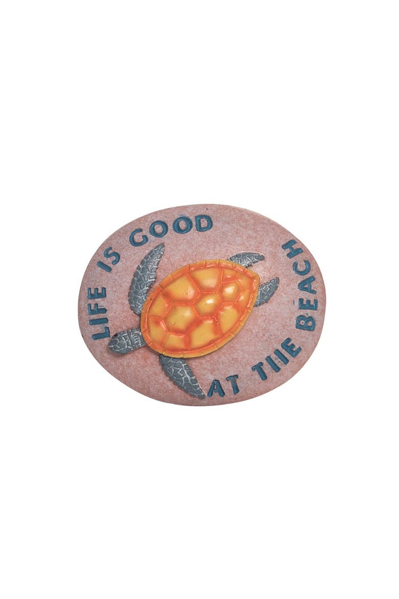 1.75" Resin Pebble At The Beach Turtle, Main, color, Pink