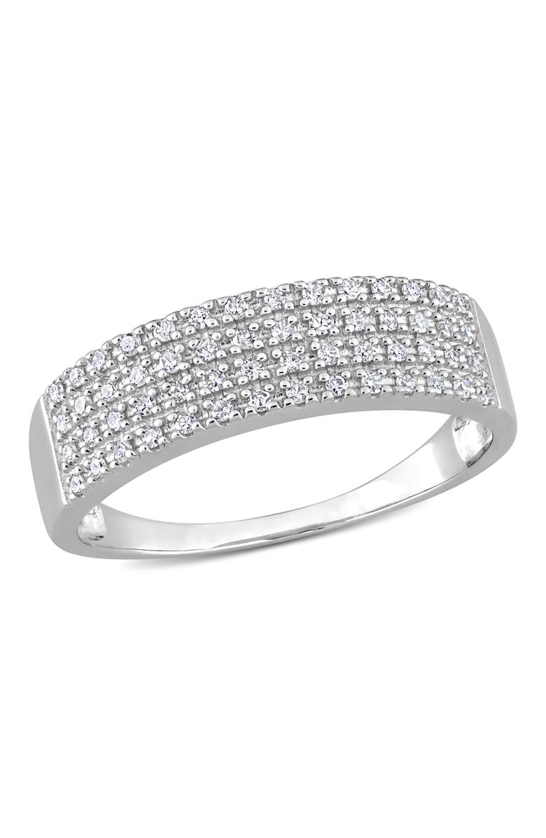 Julianna B. Diamond Pave Anniversary Band Ring, Main, color, Sterling Silver