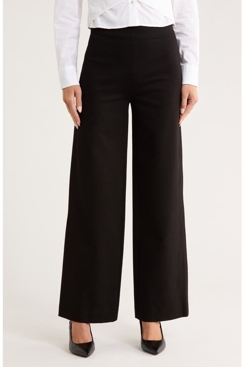 Iris Wide Leg Ponte Pants, Main, color, BLACK