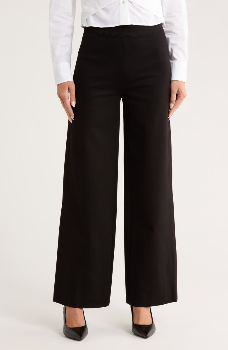 rag & bone Iris Wide Leg Ponte Pants, Main, color, Black
