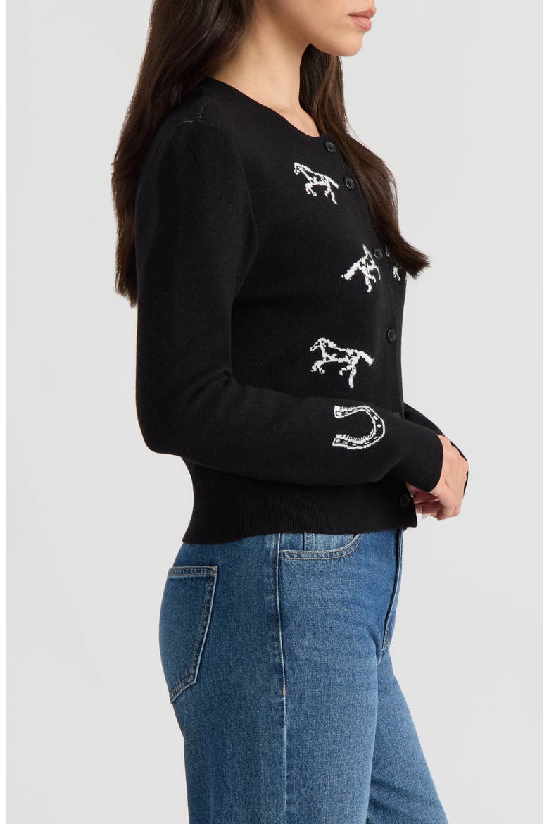 Horse Cardigan, Alternate, color, BLACK