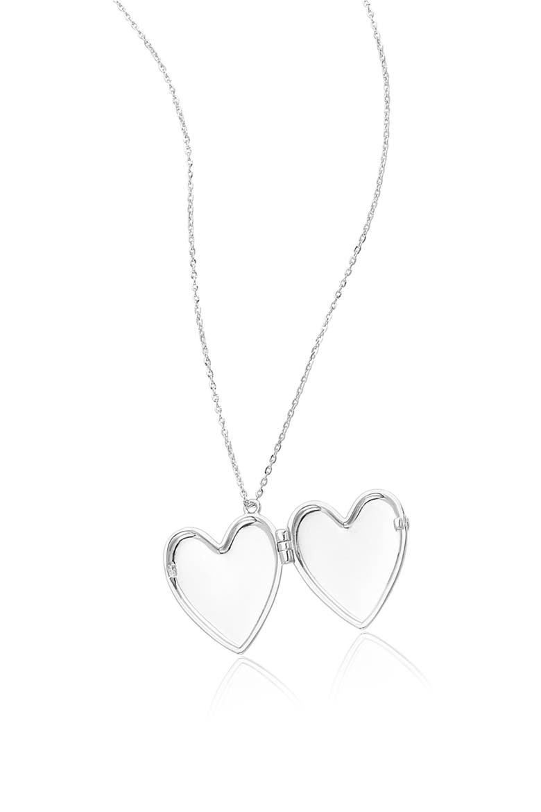 Heart Locket Pendant Necklace, Alternate, color, SILVER