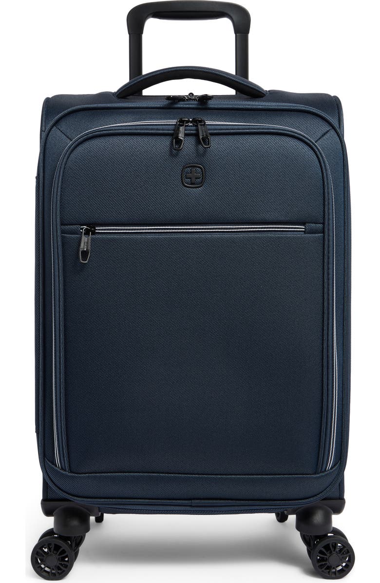 SWISSGEAR 19-Inch Softside Spinner Carry-On Luggage, Main, color, Navy