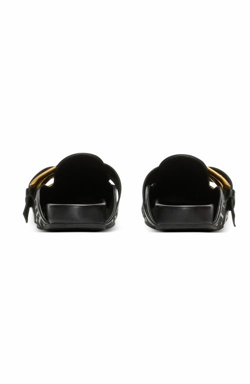 Balmain Anthem Mules In Jacquard Canvas With Pb Monogram In Black