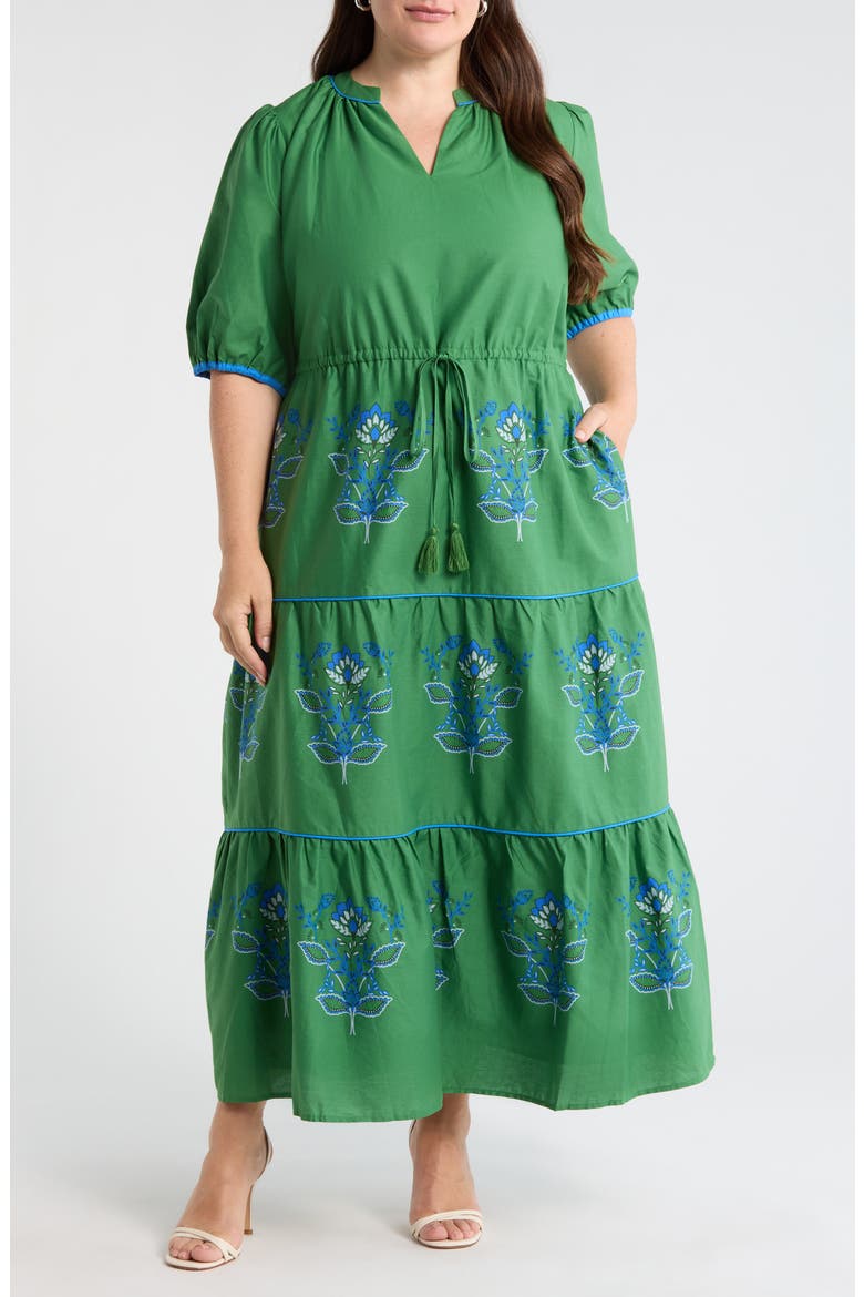 Meridy Floral Maxi Dress, Main, color, KELLY GREEN/ BLUE MULTI