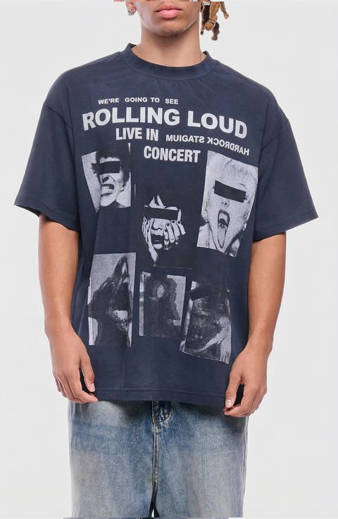 Live in Concert Oversize Cotton Graphic T-Shirt