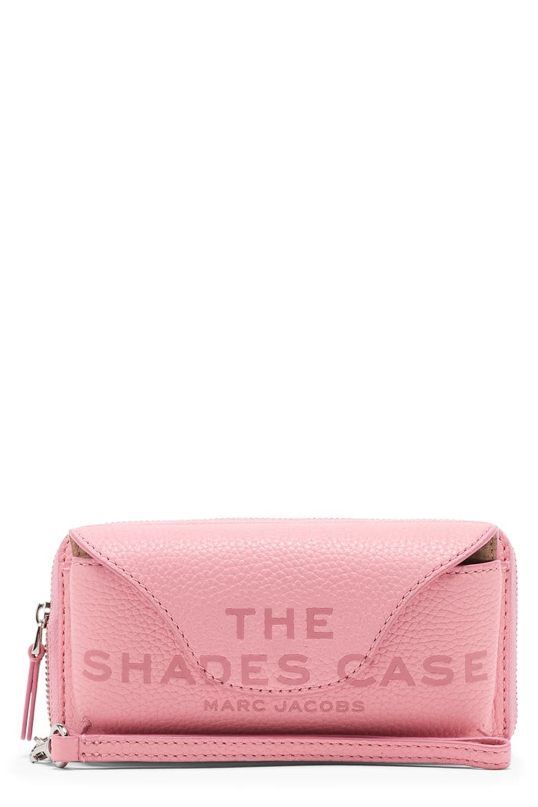 The Shades Leather Sunglasses Wristlet, Main, color, RIBBON PINK