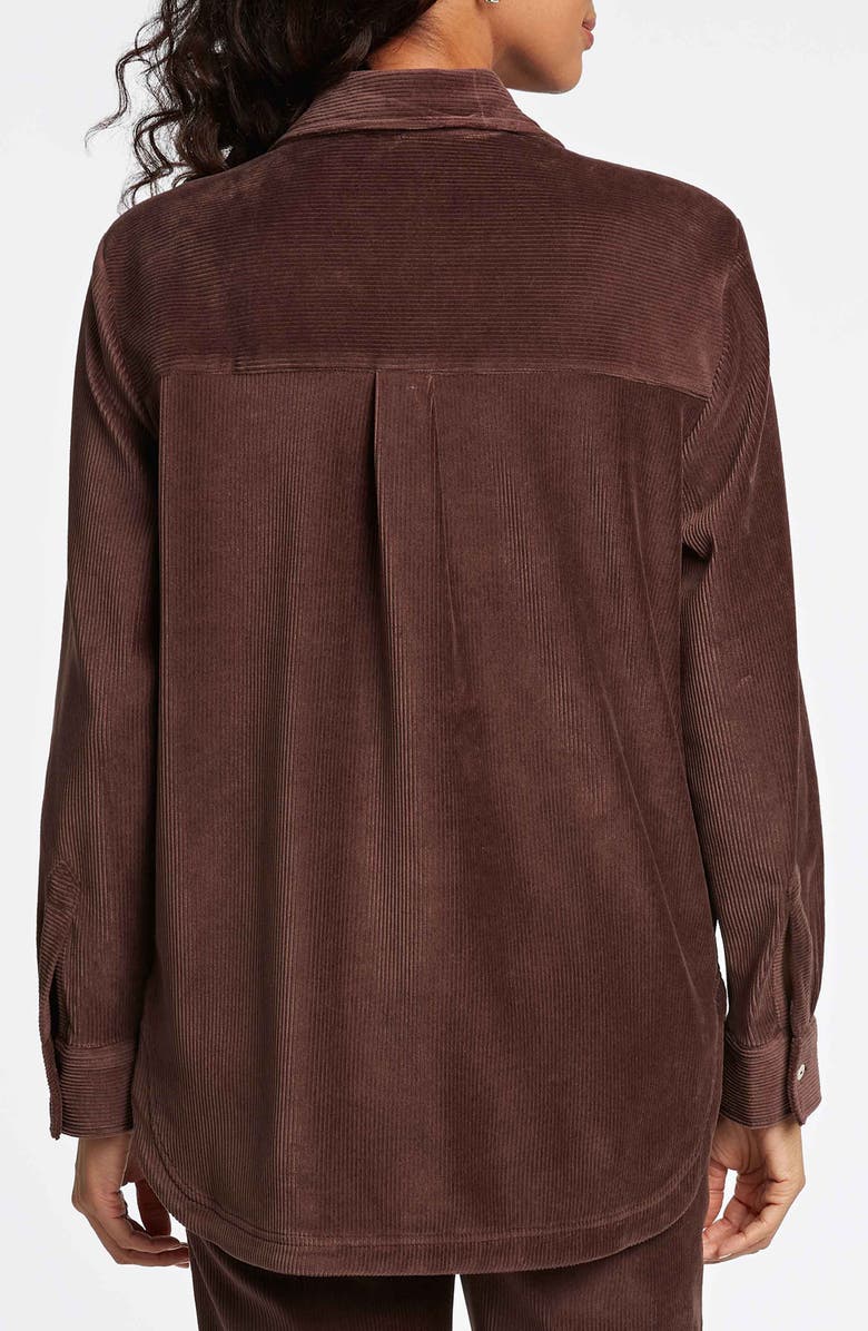 Foxcroft Maddy Plush Corduroy Button-Up Shirt, Alternate, color, Chocolate