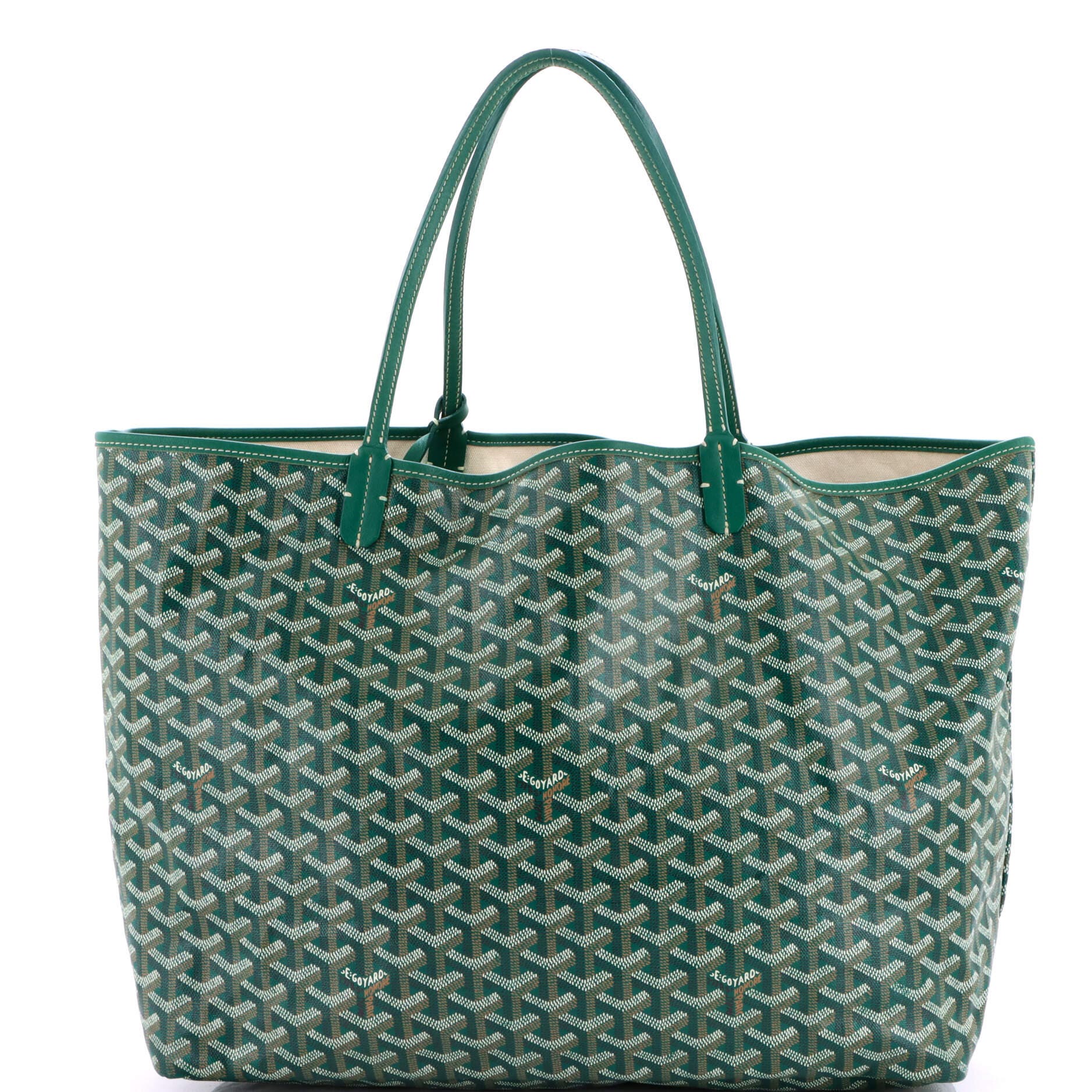 Pre-Owned Goyard Saint Louis Tote Claire Voie Coated Canvas GM, Main, color, Green