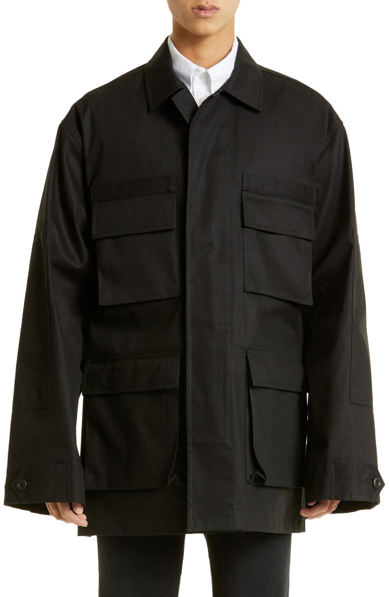 Balenciaga Cotton Gabardine Cargo Jacket, Main, color,
