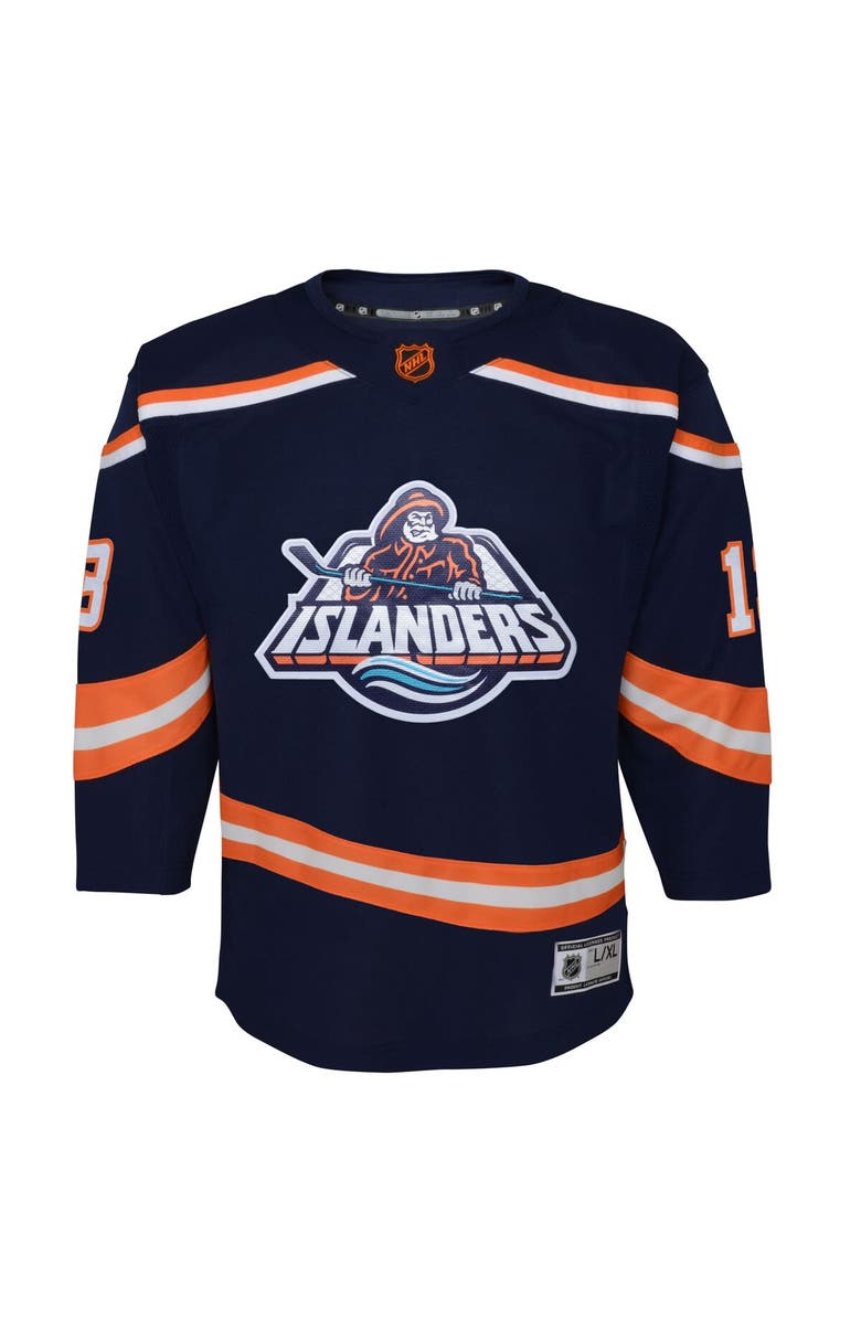 Outerstuff Youth Mathew Barzal Navy New York Islanders Special Edition 2.0 Premier Player Jersey, Alternate, color,