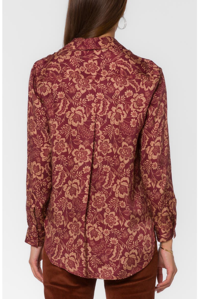Bennett Long Sleeve Button-Up Shirt, Alternate, color, SANGRIA FLORAL