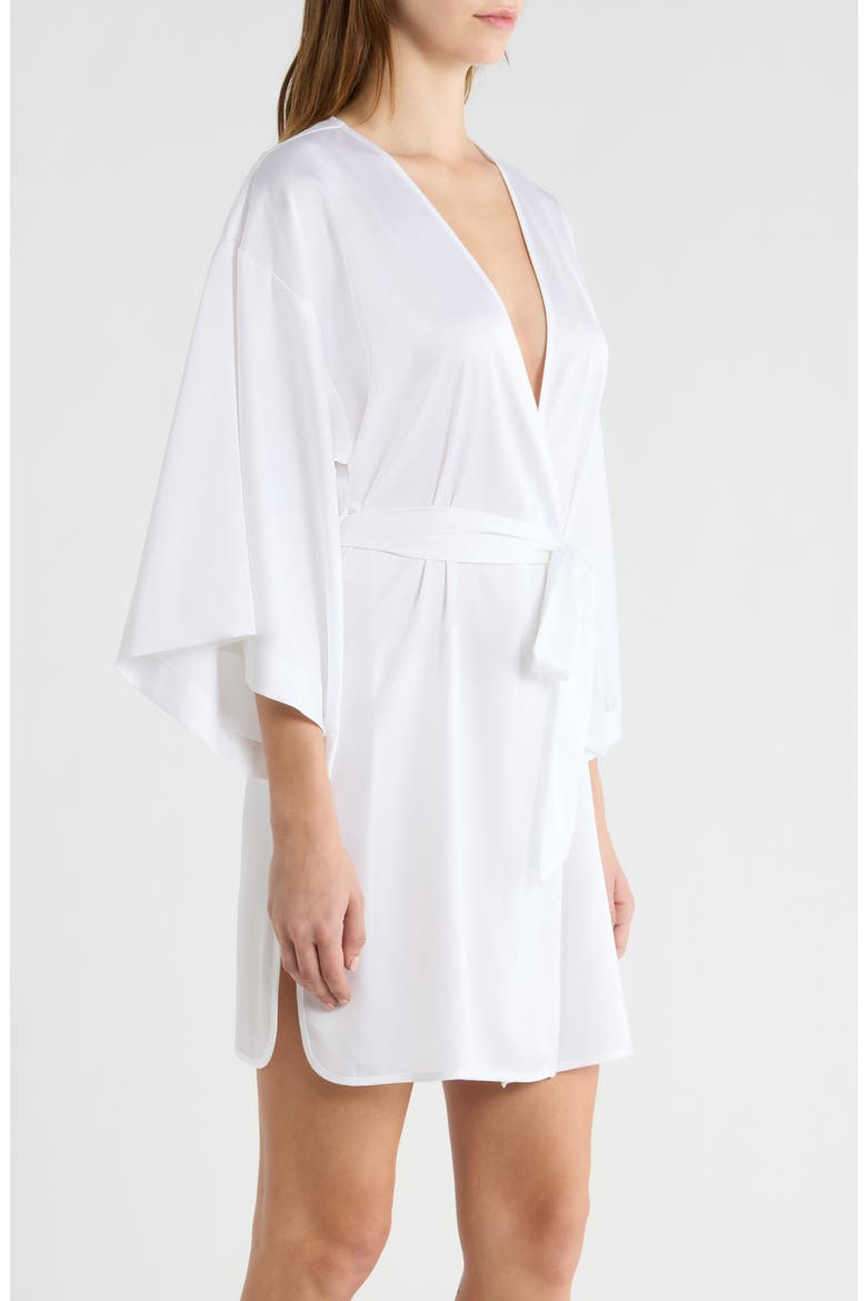 Get Ready with Me Satin Robe, Alternate, color, WHITE