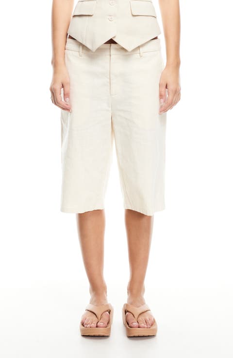 ★NOIAGO★ Bermuda Sweatpants Ivory NOI1318 Women's Ivory Trouser & Bermuda Shorts | Nordstrom